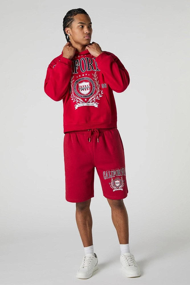 California Embroidered Graphic Fleece Short
