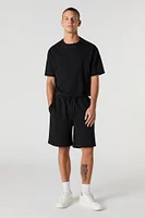 Short long en molleton à taille coulissante