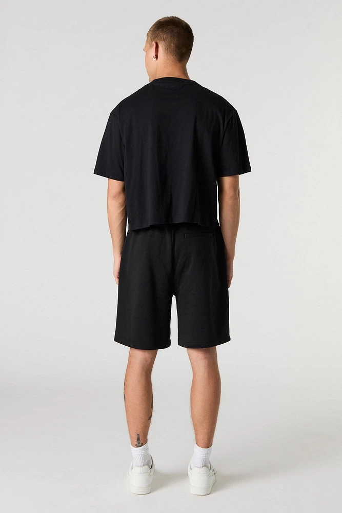 Short long en molleton à taille coulissante