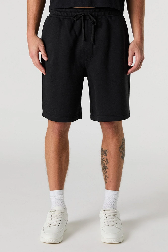 Short long en molleton à taille coulissante