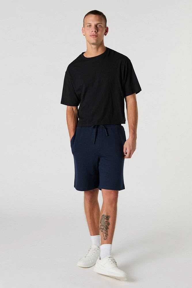 Short long en molleton à taille coulissante