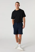Short long en molleton à taille coulissante