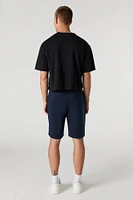 Short long en molleton à taille coulissante