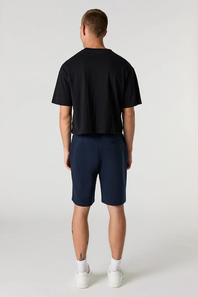 Drawstring Longline Fleece Short