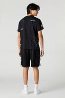 NY Graphic Fleece Cargo Short