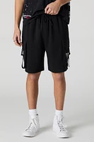 Short cargo en molleton à imprimé NY