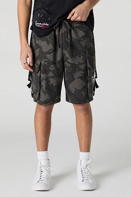 Short cargo en molleton à imprimé NY