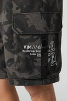 Short cargo en molleton à imprimé NY