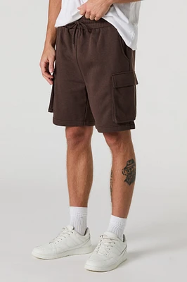 Short cargo long en molleton à taille coulissante