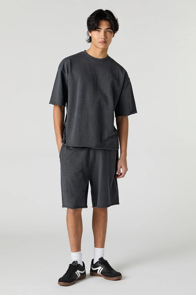 Washed Longline Fleece Short