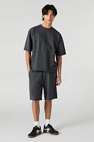 Washed Longline Fleece Short