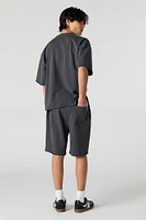 Washed Longline Fleece Short