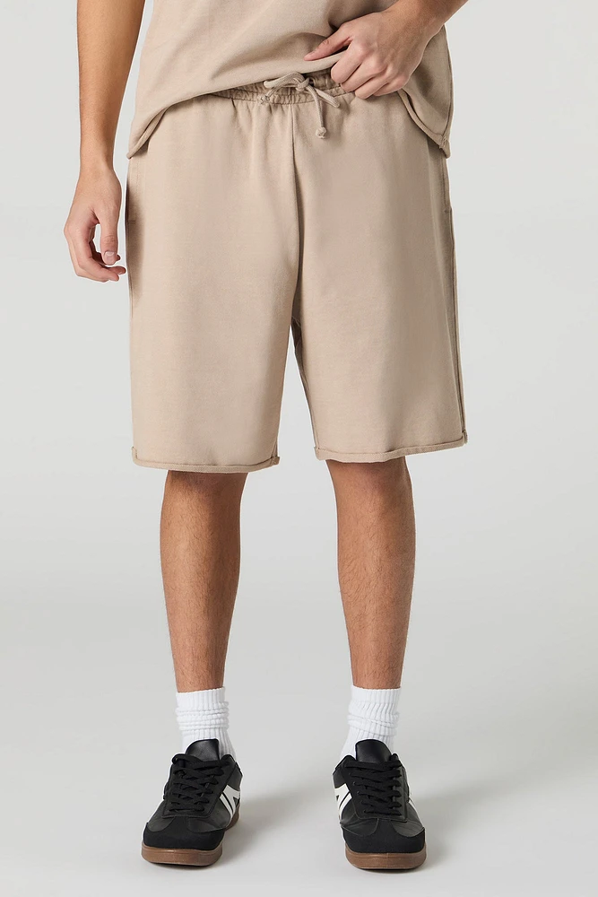 Short long en molleton délav