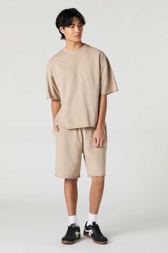 Short long en molleton délav
