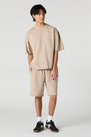 Short long en molleton délav