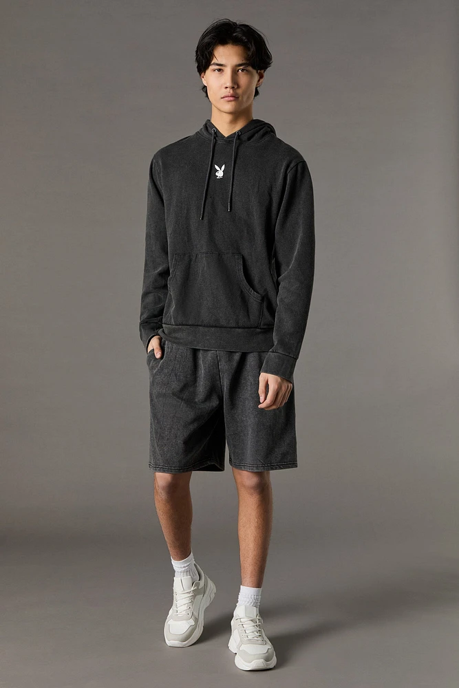 Short en molleton délavé avec imprimé Playboy High Density
