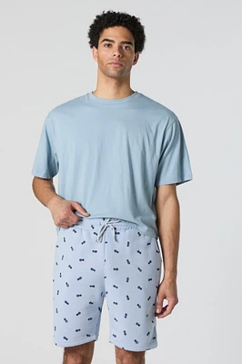 Pineapple Ditsy Print Fleece Short