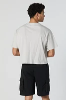 Fleece Drawstring Cargo Short