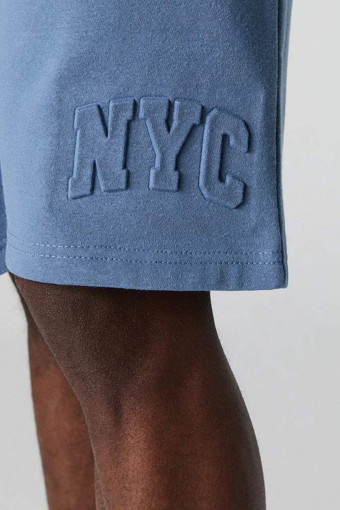 City Embossed Fleece Short