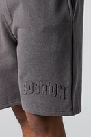 Short en molleton avec motif City embossé
