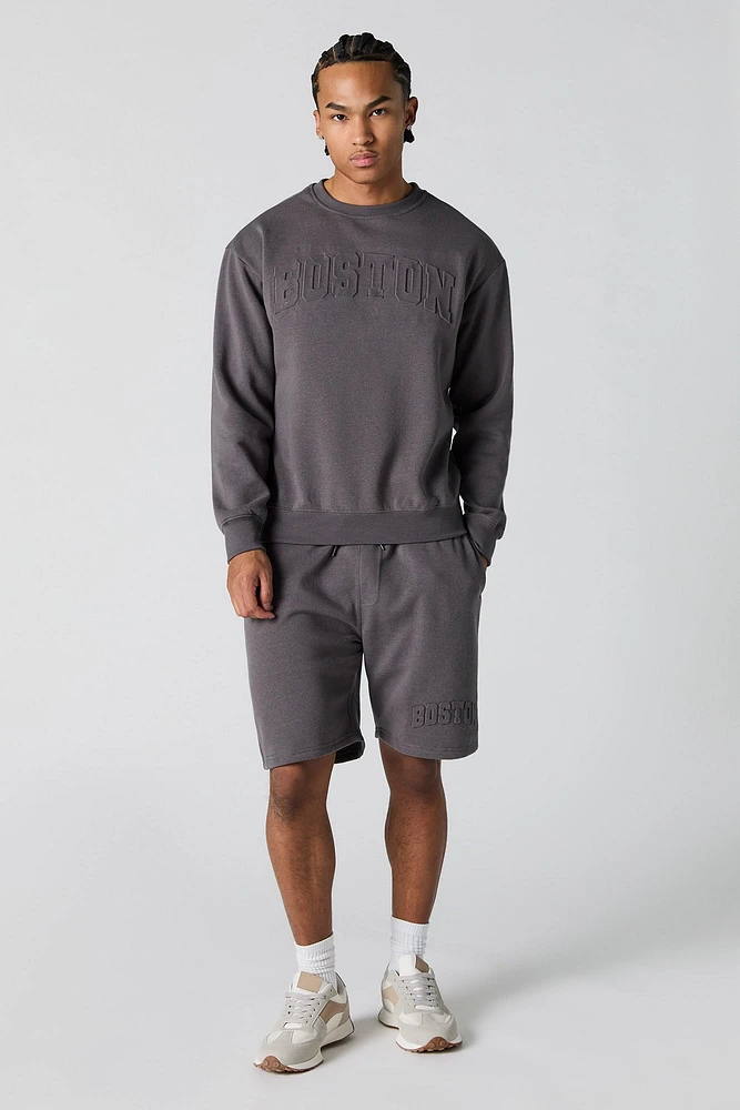 Short en molleton avec motif City embossé