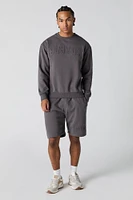 Short en molleton avec motif City embossé