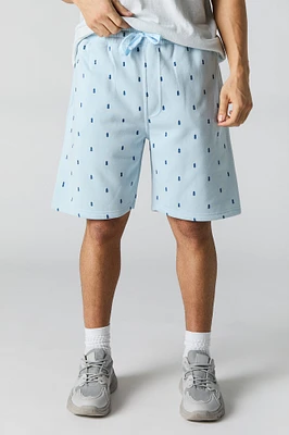 Summer Print Fleece Longline Short