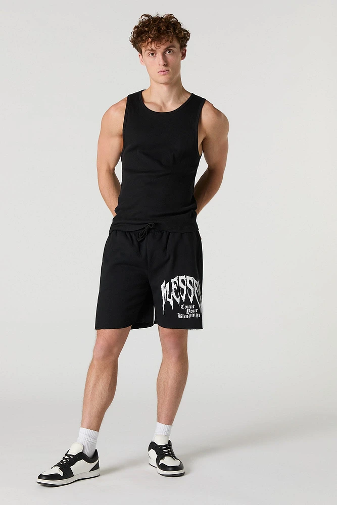 Graphic Fleece Short