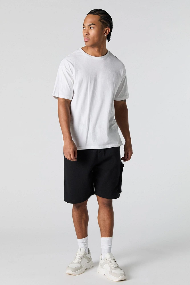 Fleece Longline Zipper Cargo Short