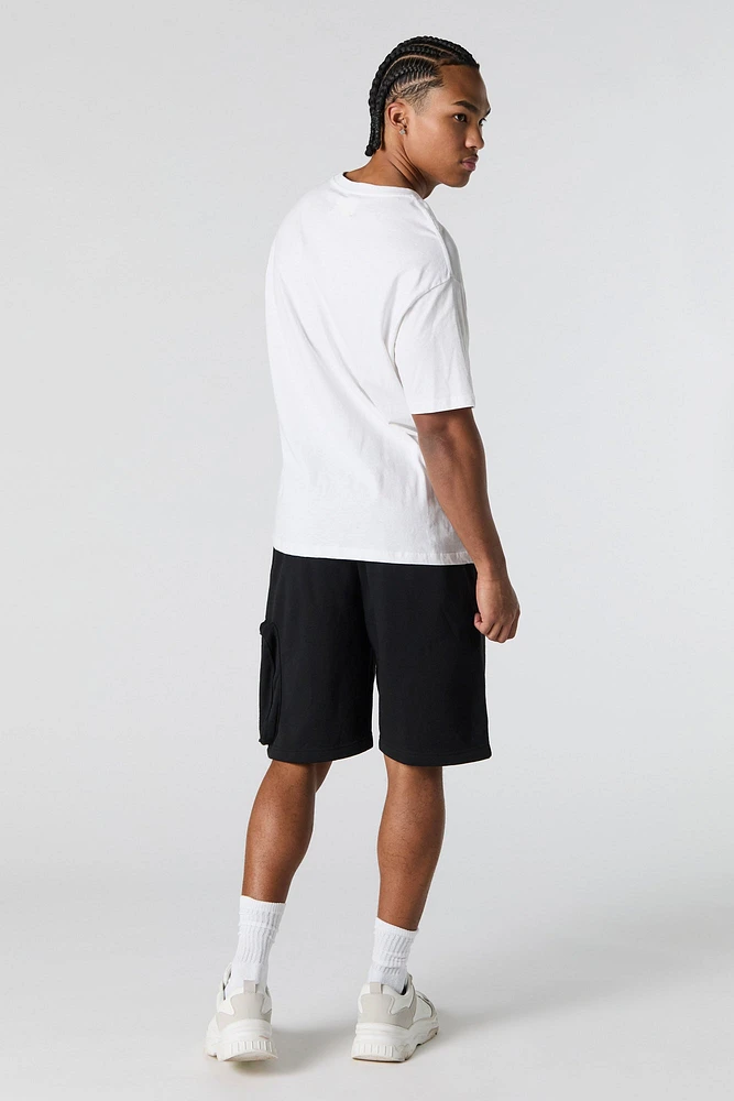 Fleece Longline Zipper Cargo Short