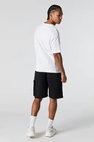 Fleece Longline Zipper Cargo Short