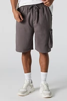 Fleece Longline Zipper Cargo Short