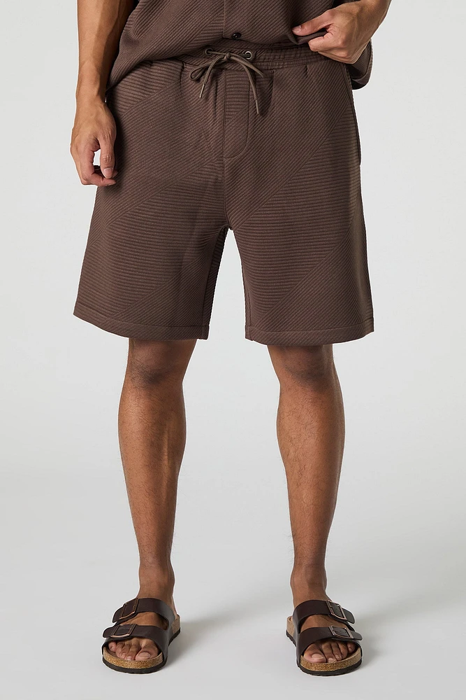Short texturé à taille coulissante