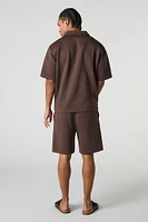 Textured Drawstring Short