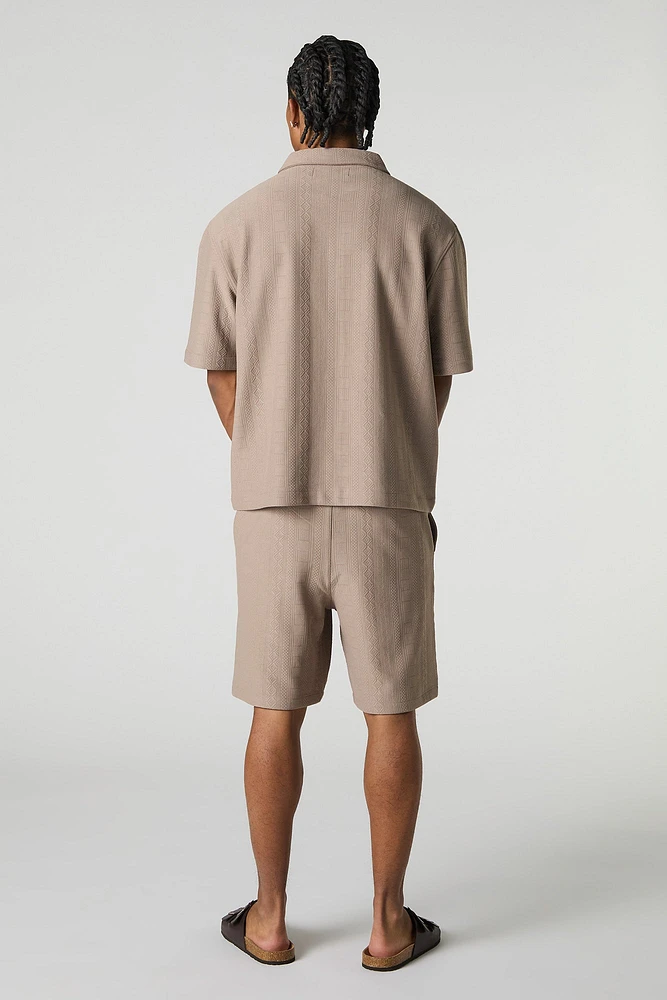 Geo Textured Drawstring Short