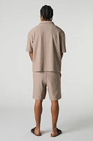 Geo Textured Drawstring Short