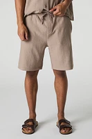 Geo Textured Drawstring Short