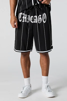 Short Active en filet à imprimé City
