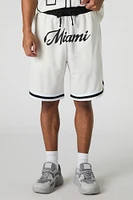 Short Active en filet à imprimé Miami