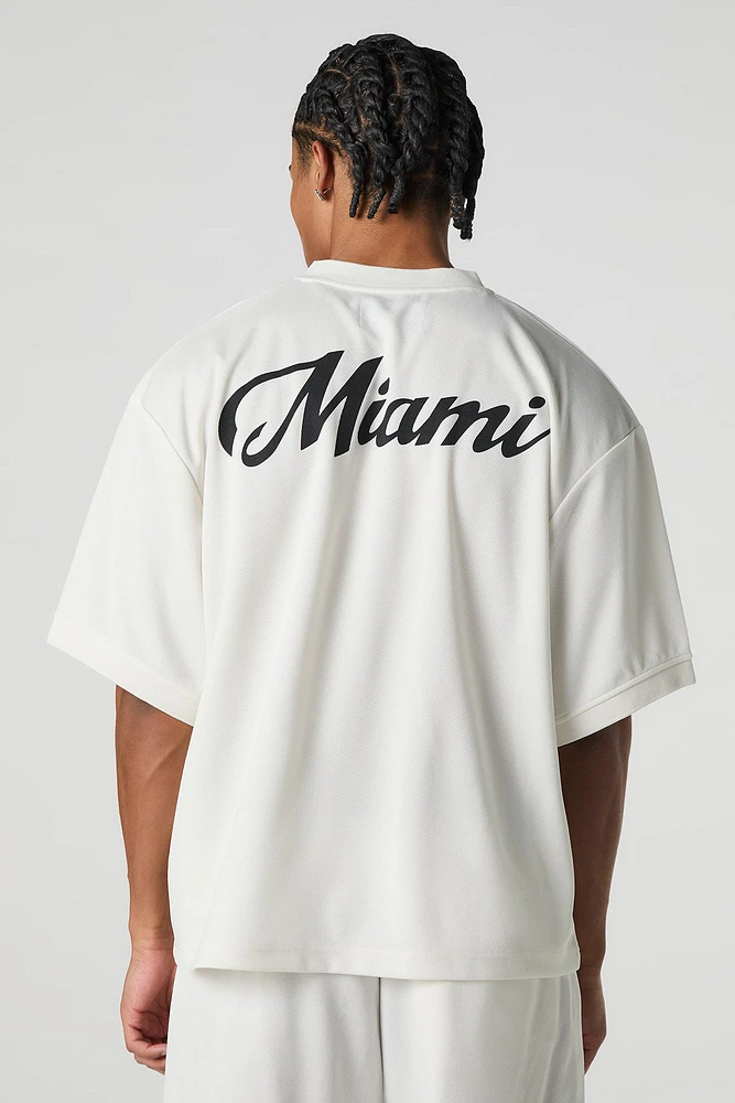 Jersey de football en filet à imprimé Miami