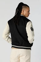 Self Made Legend Faux Suede Varsity Jacket