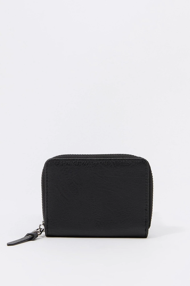 Faux Leather Zipper Wallet