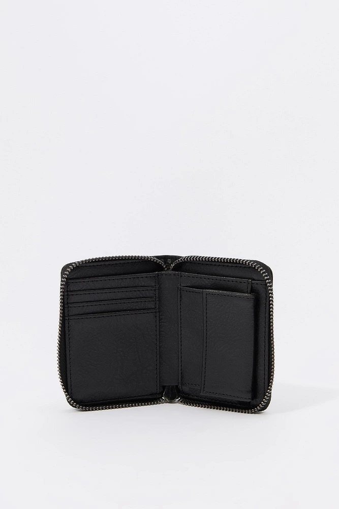 Faux Leather Zipper Wallet