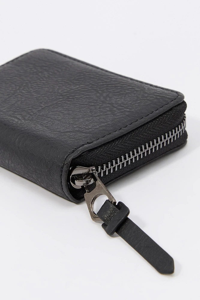 Faux Leather Zipper Wallet