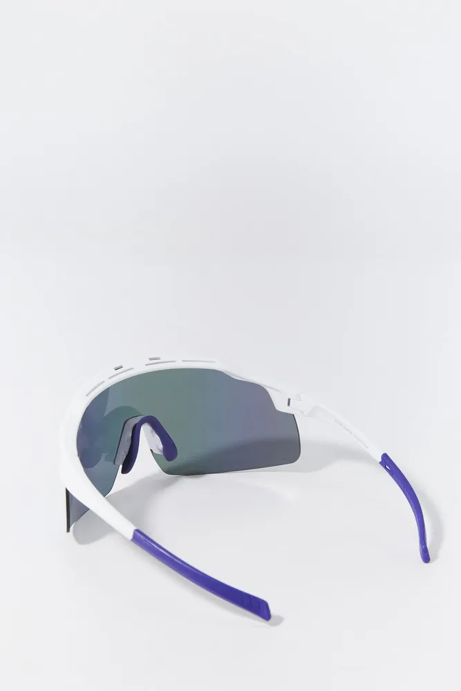 White Soft Touch Shield Sunglasses