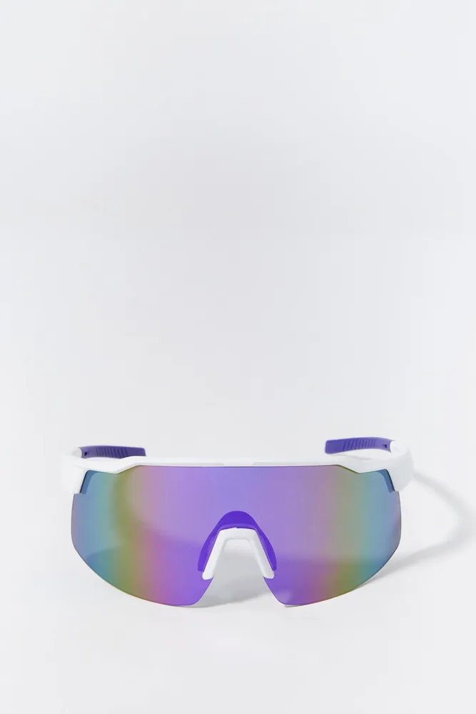 White Soft Touch Shield Sunglasses