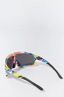 Printed Soft Touch Shield Sunglasses