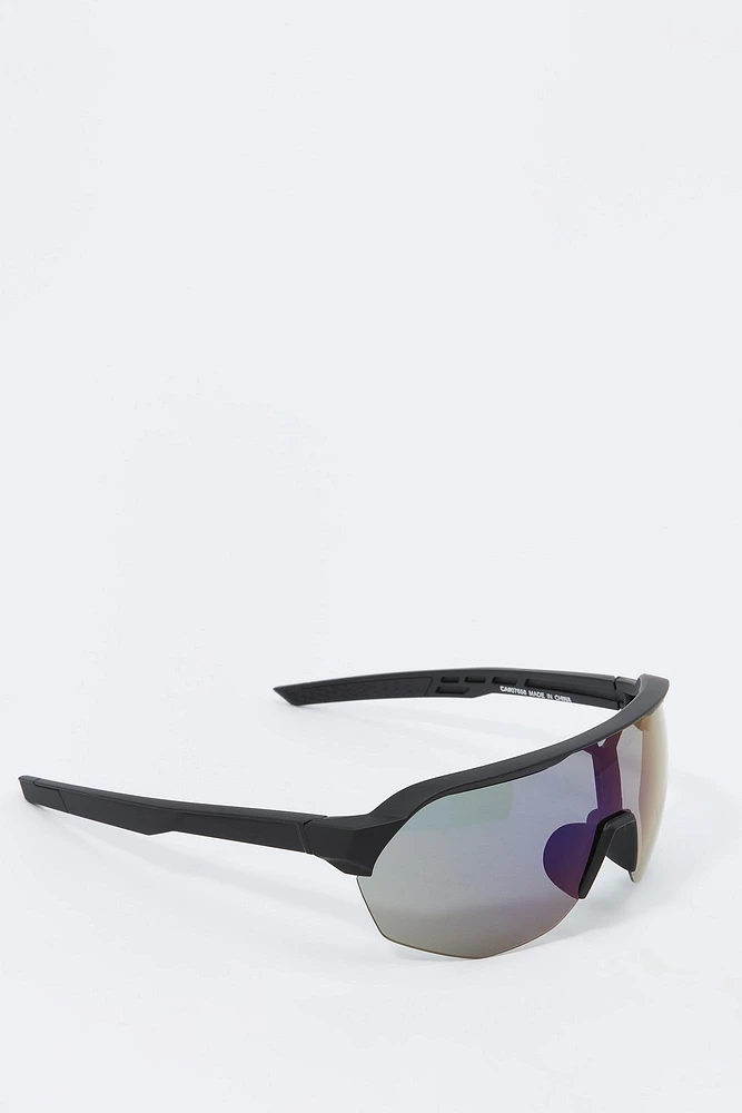 Rimless Curved Shield Sunglasses