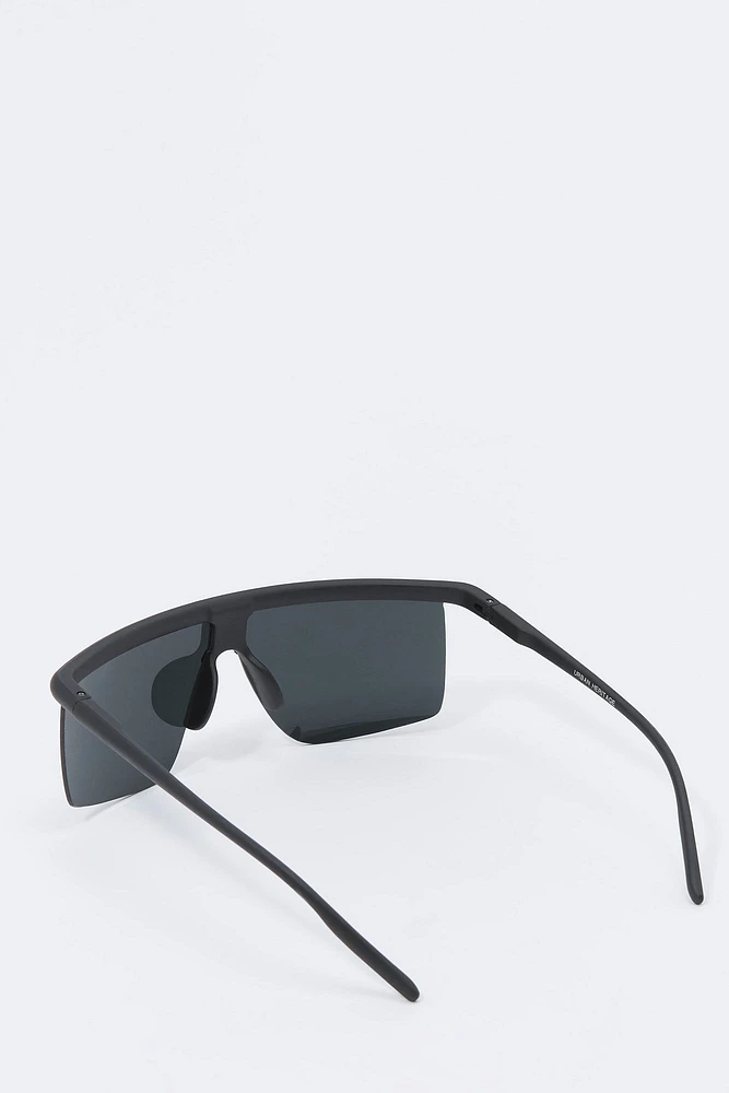 Rimless Square Shield Sunglasses