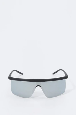 Rimless Square Shield Sunglasses